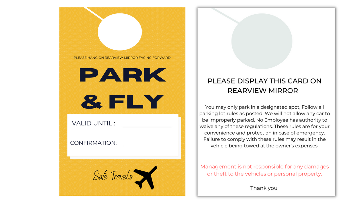 Hotel Parking Permit, Box of 5000 Parking Permits