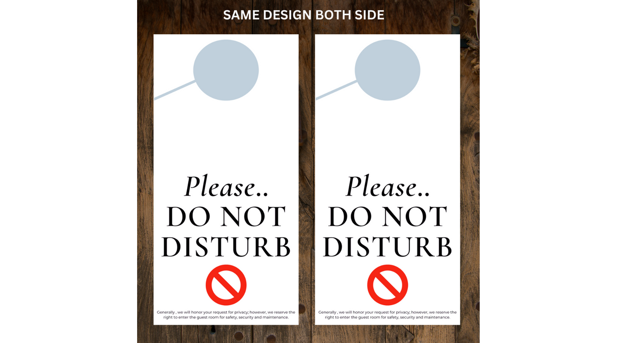 Hotel Do Not Disturb DND Sign, White, Pack of 200 DND Signs