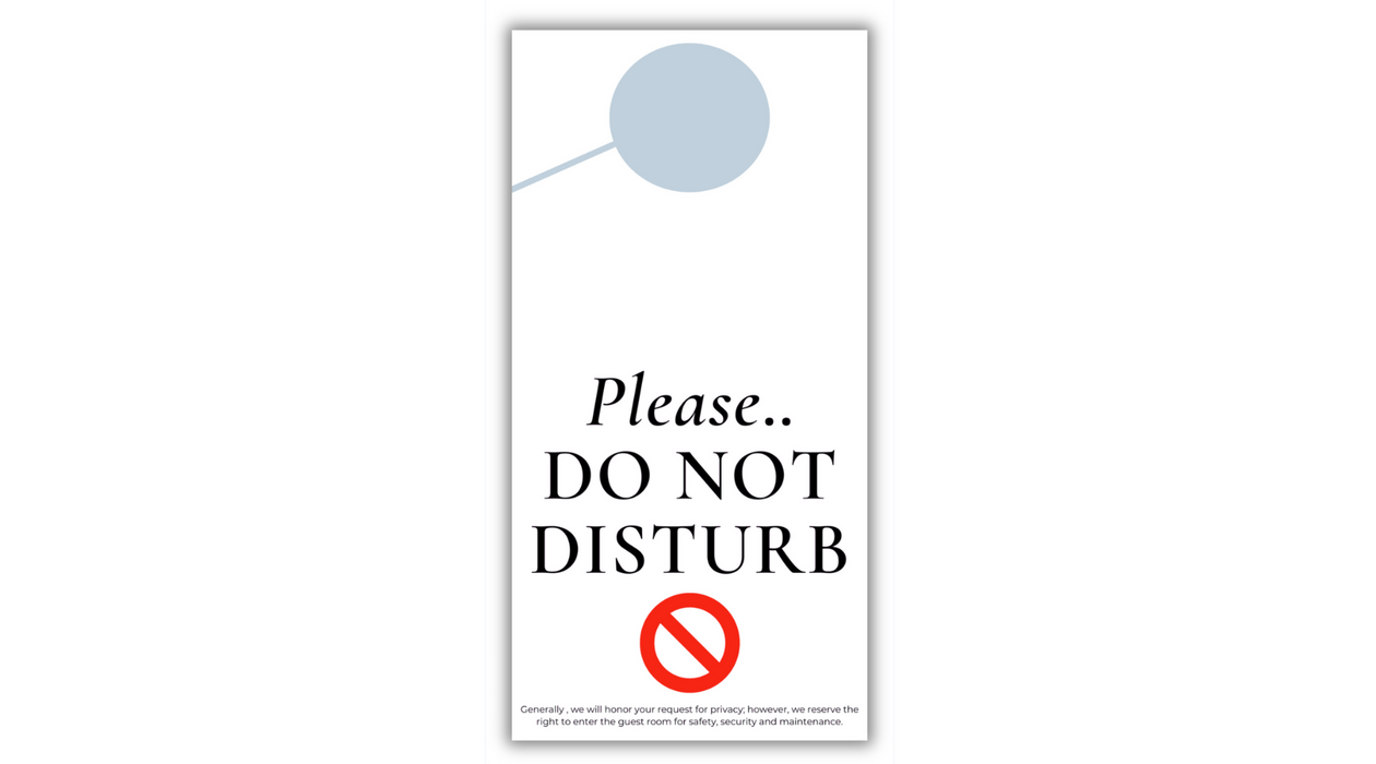 Hotel Do Not Disturb DND Sign, White, Pack of 200 DND Signs